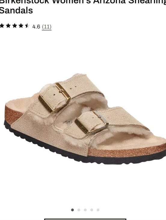 Birkenstock Shoes - Birkenstock Arizona Shearling Slides Beige W10 EU41 NWT